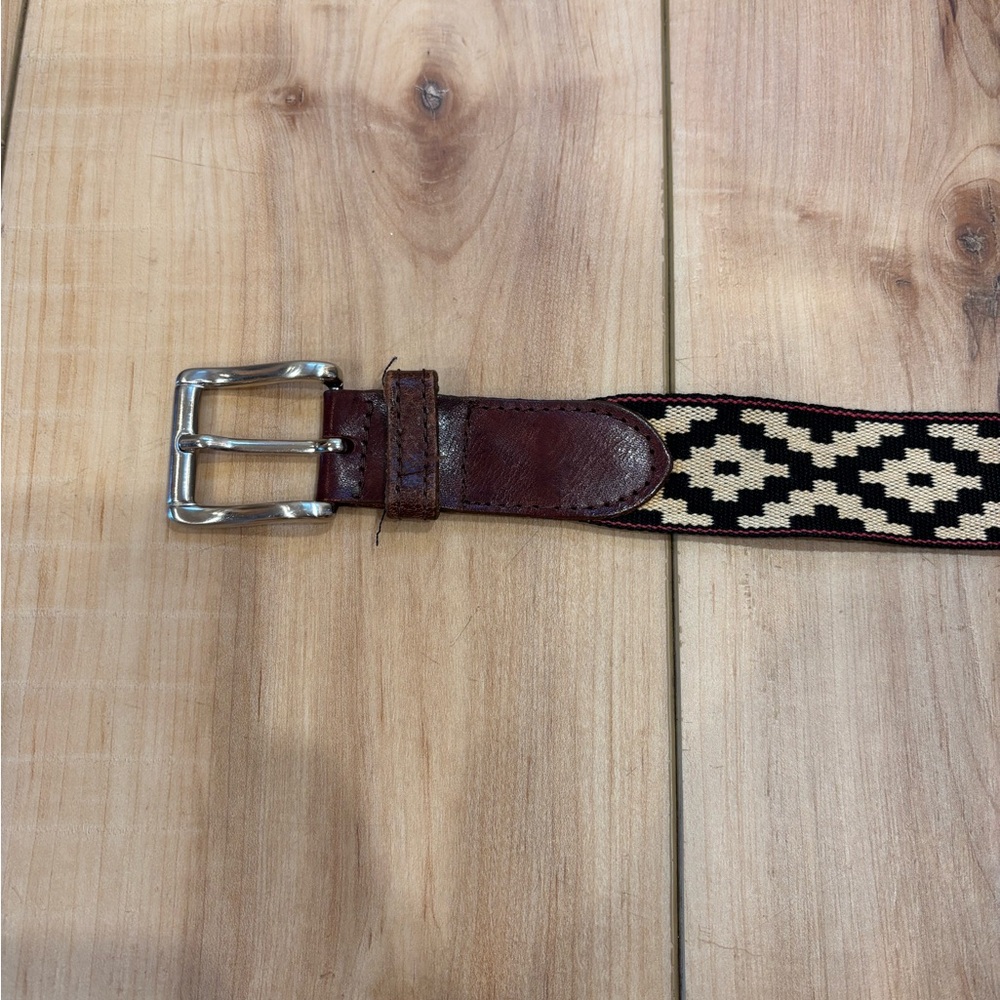 Leather Aztec Print Belt- 30” - Picture 3 of 7